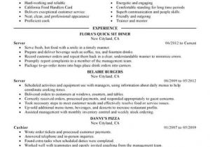 Food Basic Resume Best Fast Food Server Resume Example Livecareer