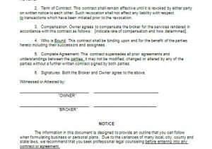 Food Broker Contract Template Sample Contract with Stock Broker form Blank Contract