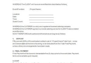 Food Catering Contract Template 7 Catering Contract Templates Docs Pages Free