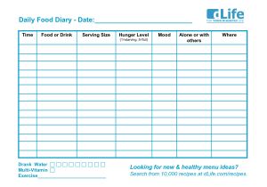 Food Diaries Templates 6 Best Images Of Food Diary Template Printable Pdf Daily
