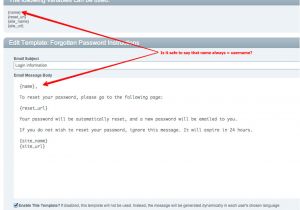 Forgot Password Email Template System Messages Does Name Always Equal Username In