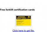 Forklift Certification Wallet Card Template Free forklift Certification Card Gallery Certificate Design
