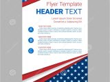 Free American Flag Flyer Template Usa Patriotic Background Vector Illustration with Text