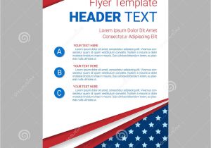 Free American Flag Flyer Template Usa Patriotic Background Vector Illustration with Text