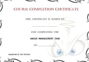 Free Anger Management Certificate Of Completion Template Certificate Of Completion Template 55 Word Templates