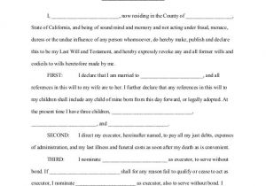 Free Australian Will Template Printable Sample Last Will and Testament Template form