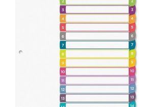 Free Avery 8 Tab Index Template Avery Avery Ready Index Table Of Contents Dividers 1 15