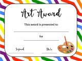 Free Award Certificate Templates for Students Art Temlates Student Certificate Awards Printable