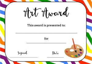 Free Award Certificate Templates for Students Art Temlates Student Certificate Awards Printable