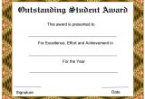 Free Award Certificate Templates for Students Outstanding Student New Award Certificates Template