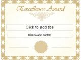 Free Award Certificates Templates to Download Golden Excellence Award Certificate Template