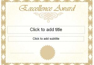 Free Award Certificates Templates to Download Golden Excellence Award Certificate Template