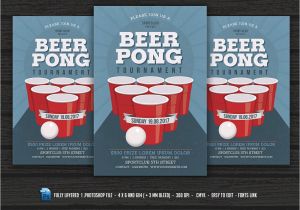 Free Beer Pong Flyer Template Beer Pong Party Flyer Flyer Templates Creative Market