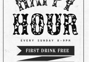 Free Black and White Flyer Templates Black and White Happy Hour Flyer Template Postermywall