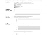 Free Blank Copy Of A Resume Free Printable Fill In the Blank Resume Templates