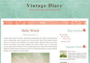 Free Blog Templates for Blogspot Vintage Diary Free Blog Template Ipietoon Cute Blog Design