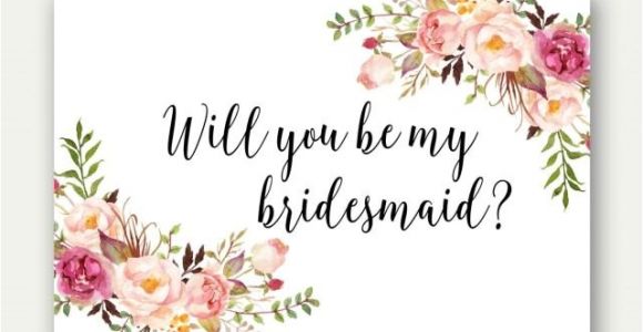 Free Bridesmaid Proposal Template Will You Be My Bridesmaid Printable Bridesmaid Card