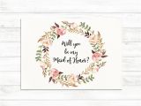 Free Bridesmaid Proposal Template Will You Be My Maid Of Honor Floral Printable Maid Of Honor