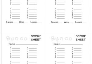 Free Bunco Scorecard Template Sample Bunco Score Sheet Free Download
