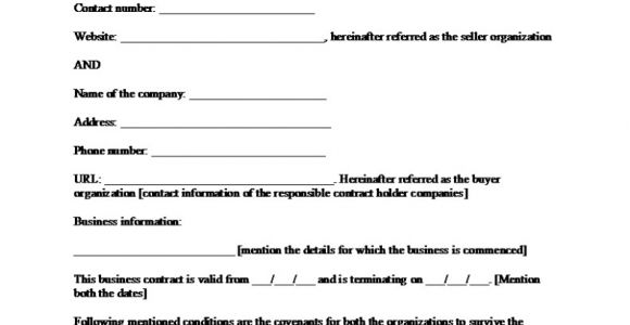 Free Business Contract Templates Sample Business Contract Template