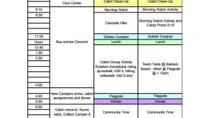 Free Business Plan Template for Summer Camp 13 Camp Schedule Templates Pdf Doc Xls Free