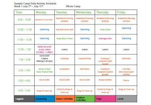Free Business Plan Template for Summer Camp 9 Camp Schedule Templates Doc Pdf Free Premium