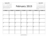 Free Calendar Template February 2015 February 2015 Calendar Free Printable Myfreeprintable Com