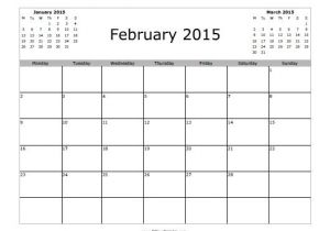 Free Calendar Template February 2015 February 2015 Calendar Free Printable Myfreeprintable Com