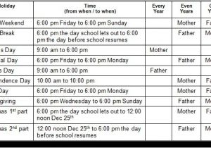 Free Child Custody Calendar Template Child Custody Visitation Schedule Template Templates