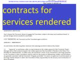 Free Contract Template for Services Rendered Free Contracts for Services Rendered Doc and Pdf format