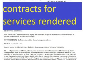 Free Contract Template for Services Rendered Free Contracts for Services Rendered Doc and Pdf format