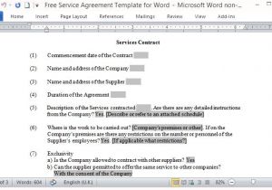 Free Contract Template for Services Rendered Free Service Contract Template