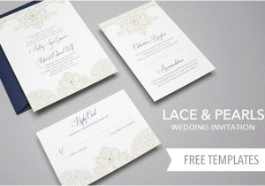 Free Diy Wedding Invites Templates Free Template Lace Pearls Wedding Invitation Set Yes