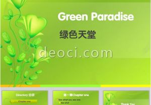 Free Download Of Powerpoint Templates with Designs Green Paradise Floral Ppt Design Template the Pptx Files