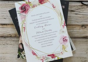 Free E Card Wedding Invitation Geo Rose Invitation with Free Response Postcard with