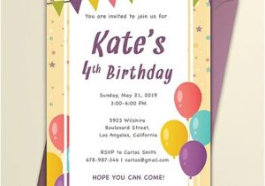 Free Email Invitation Templates for Word Free Email Birthday Invitation Template Download 906