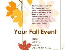 Free Fall event Flyer Templates Fall event Flyer with Leaves