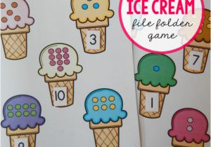 Free File Folder Game Templates Free File Folder Game for Preschoolers Ice Cream Count