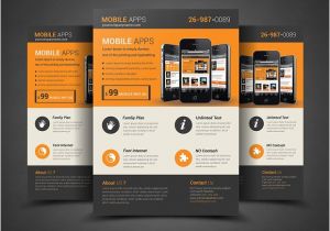 Free Flyer Design Templates App Mobile App Flyer Template Flyer Templates Creative Market