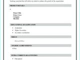 Free Fresher Resume format Simple Resume format for Freshers Wikirian Com