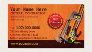 Free General Contractor Business Card Templates General Contractor Handyman Business Card Template