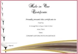 Free Hole In One Certificate Template Adorable Golf Certificates for Professional Players Free
