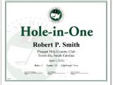 Free Hole In One Certificate Template Hole In One Award Certificate Only 18 00 Certificates