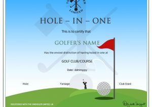 Free Hole In One Certificate Template Hole In One Golf Certificate