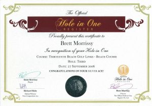 Free Hole In One Certificate Template the Official Hole In One Certificate the Official Hole