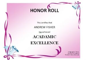 Free Honor Roll Certificate Template Honor Roll Certificate Templates Invitation Template