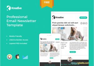 Free HTML Email Templates Mailchimp Kreative Free Email Newsletter Template by Zippypixels