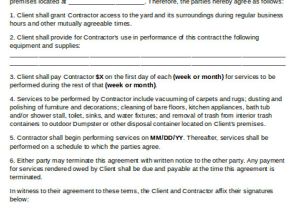 Free Janitorial Contract Template 15 Cleaning Contract Templates Docs Word Pdf Apple