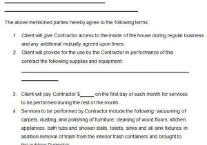 Free Janitorial Contract Template 21 Cleaning Contract Templates Word Pdf Apple Pages