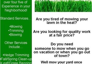 Free Lawn Mowing Service Flyer Template My Lawn Care Flyer What Do You Think Lawnsite
